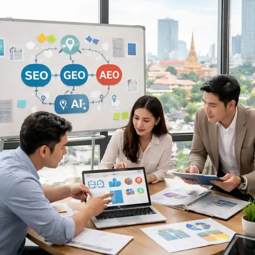 SEO vs GEO vs AEO, Cambodian businesses SEO 2026, AI search optimization Cambodia